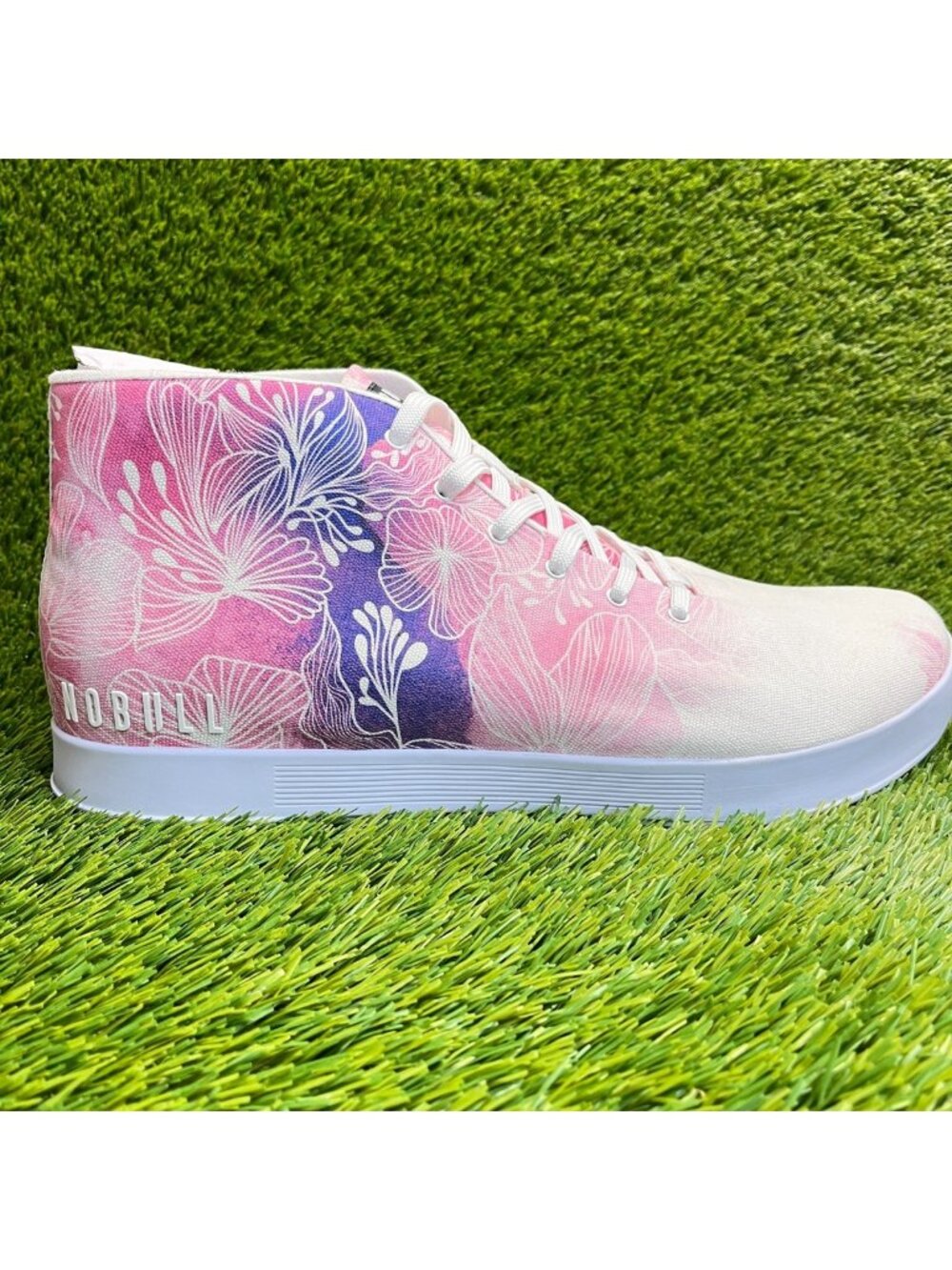 Nobull Canvas Mid Trainer Mens Size‎ 16 White Pink Purple Running Shoes Sneakers